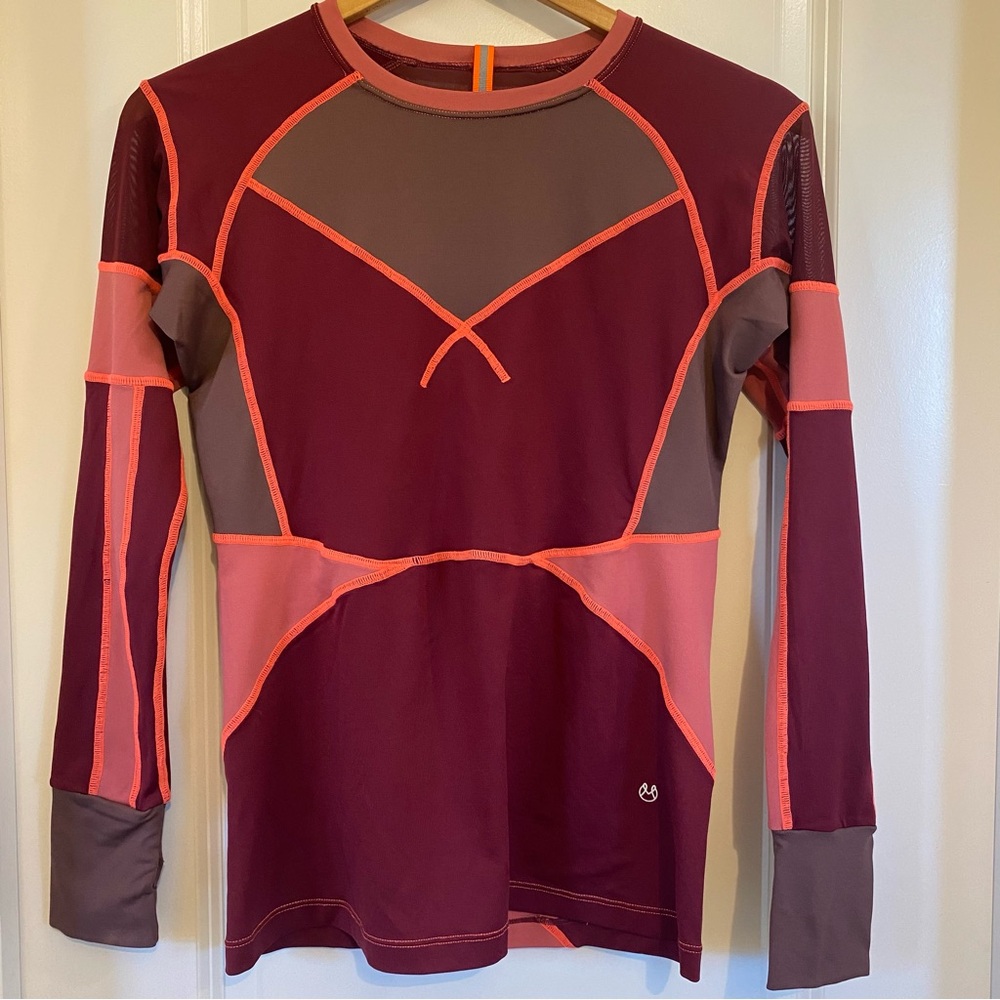 Maaji Burgundy and Pink Long Sleeve Top